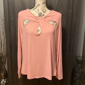 1.STATE ribbed knit cut out shirt